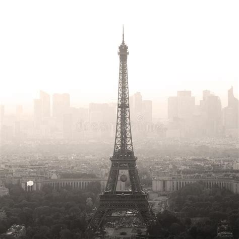 Aerial View Of Paris City At Sunset Stock Image Image Of Horizon
