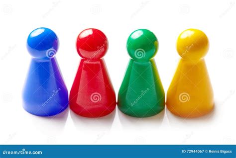 Colored Board Game Pieces Isolated On White Stock Image Image Of