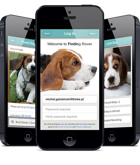 finding rover app by Michal Galubinski | Losing a dog, App, Dogs