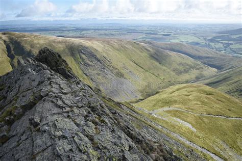 Looking Down Sharp Edge Lake District Stock Photo Image Of