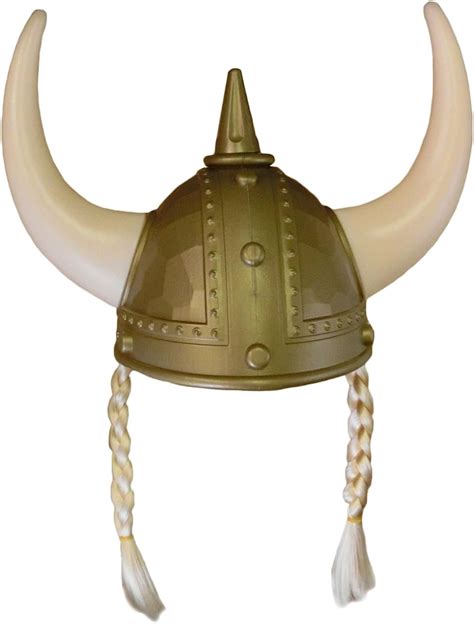 Hats And Headgear Viking Helmet Gold With Plastic With Horns Pack Of 5 Or