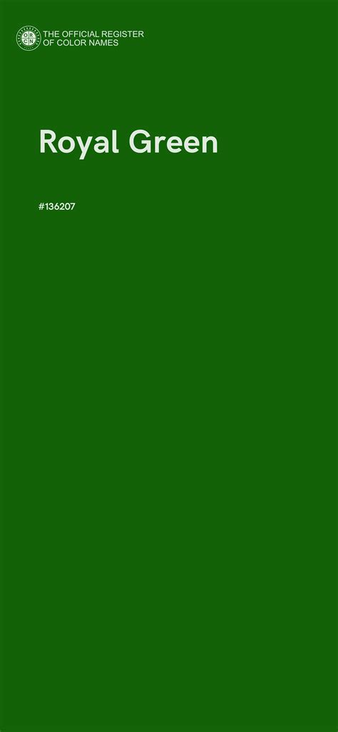 Royal Green Color 136207 The Official Register Of Color Names