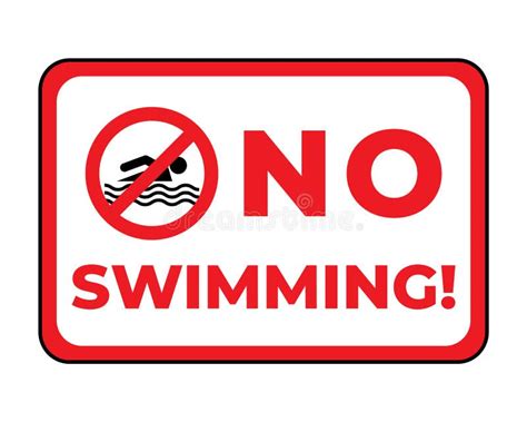 Caution No Swimming Allowed Sign In Vector Easy To Use And Print