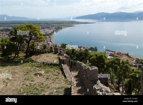 View Of The Gulf Of Corinth From The Castle Above Nafpaktos Looking To