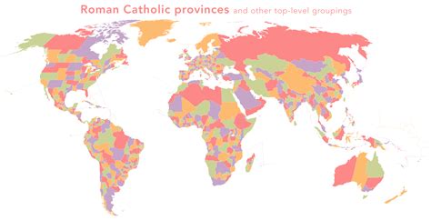 A World Map Of All Roman Catholic Ecclesiastical Provinces And Other Top Level Groupings