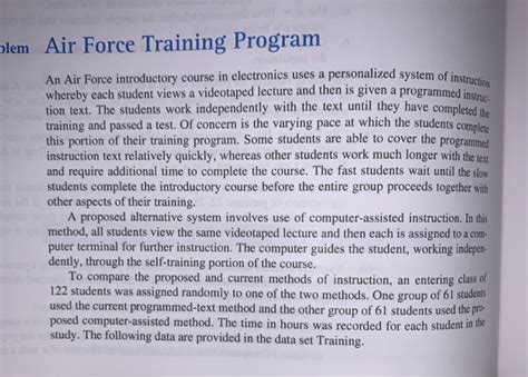 Solved Blem Air Force Training Program An Air Force Chegg Com