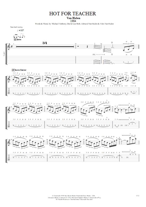 Hot For Teacher Tab By Van Halen Guitar Pro Guitar Bass And Backing Track Mysongbook