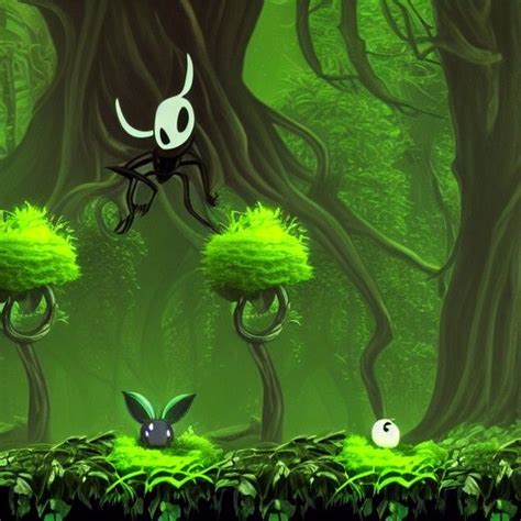 Hollow Knight Greenpath Garden Evil Dark Void Creature Attacking Moss