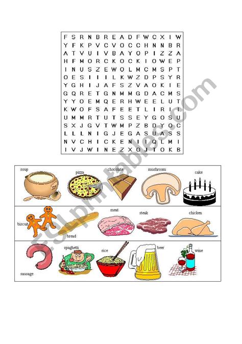Food Word Search Game Esl Worksheet By Vianense