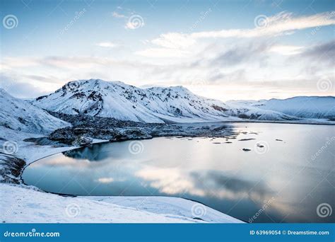 Highland Iceland Blue Lake Stock Photo Image 63969054