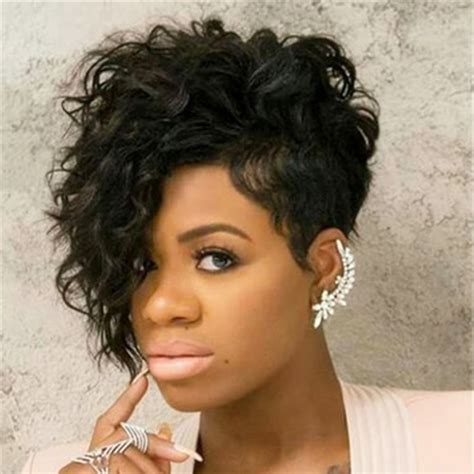 Us Short Afro Curly Black Wigs Pixie Cut Synthetic Wig