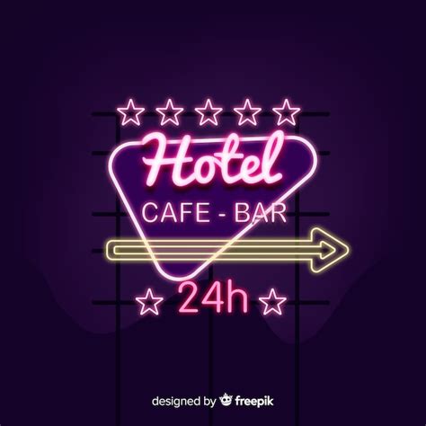 Free Vector Realistic Hotel Neon Sign
