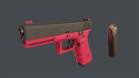 Pink Glock 17 With Magazine 3d Model Animated Cgtrader