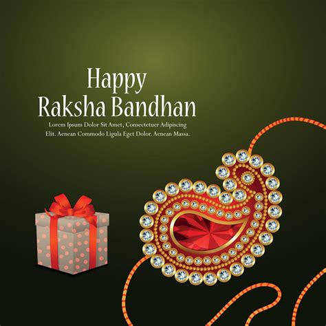 Raksha Bandhan Celebration Greeting Card With Crystal Rakhi And Pooja