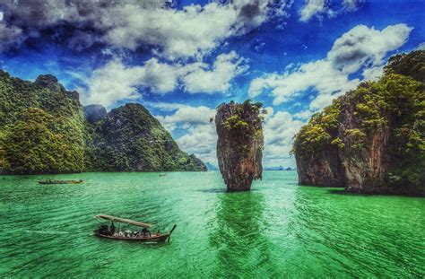 Landscape Water Island Ko Tapu Thailand Wallpapers Hd