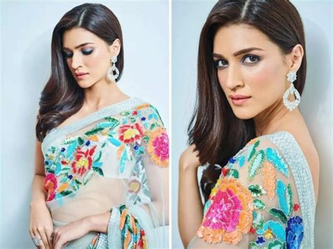 From Floral Green To Sequin Blue Here Are All The Sarees Worn By Kriti Sanon In Meri Jaan Meri