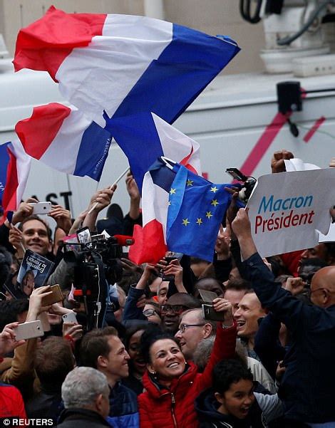 French Election Macron Supporters Celebrate His Win Daily Mail Online