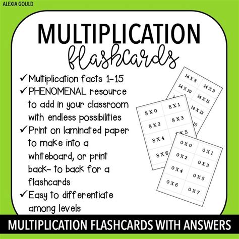 Printable Multiplication Flash Cards Over 450 Multiplication