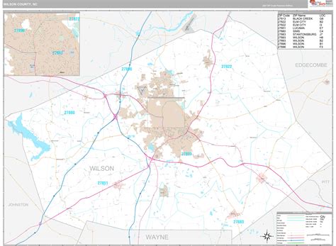 Wilson County Nc Wall Map Premium Style By Marketmaps