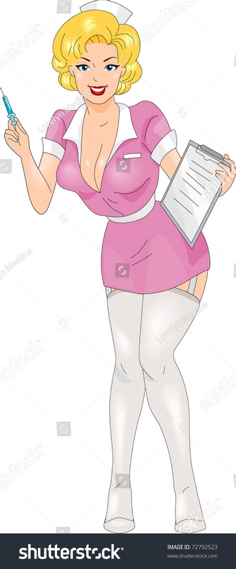 Stock Vektor „illustration Pinup Girl Wearing Nurse Costume“ Bez Autorských Poplatků 72792523