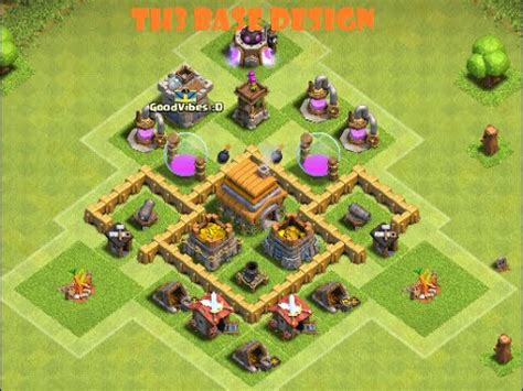 Town hall 3 dibangun seharga 4000 gold selama 3 jam. Clash of Clans | Best Town Hall 3 defense (COC TH3) Best ...