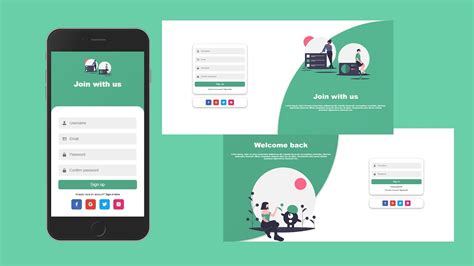How To Make Responsive Login And Registration Form With Animation Using