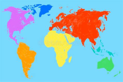 Mapa Del Mundo Multicolor Aislado Stock De Ilustración Ilustración