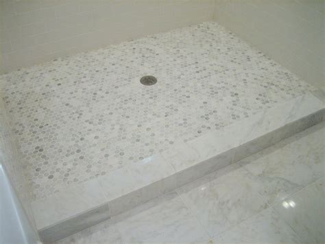Grecian White Marble Hex Tile Transitional Bathroom Ten June