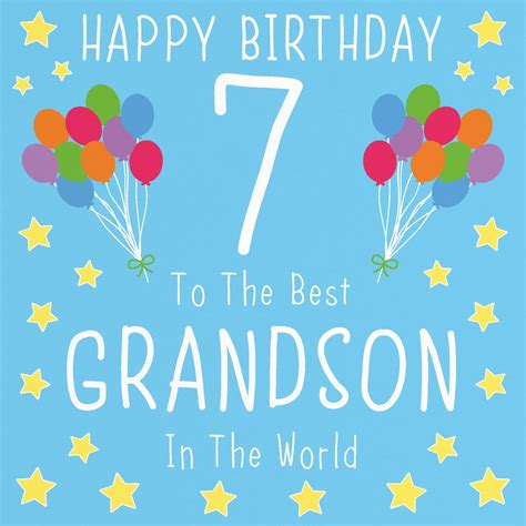 Grandson 7th Birthday Card Happy Birthday 7 To The Best Etsy