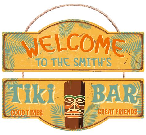 Tiki Bar Welcome Personalized 3 D Wall Sign