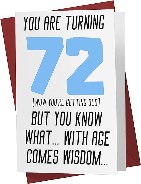 Funny Offensive Rude Sarcasm 72nd Birthday Cards For Women
