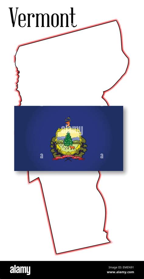 Vermont State Map And Flag Stock Vector Image And Art Alamy