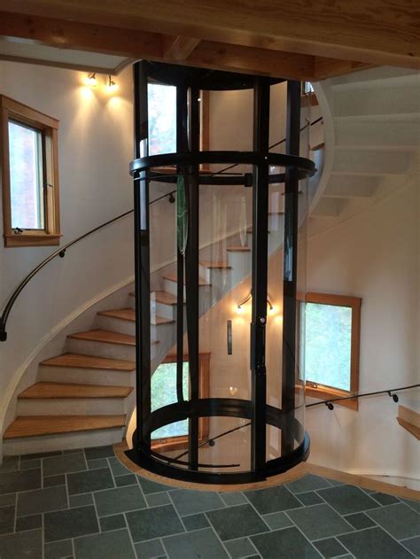 Vuelift Round In Spiral Staircase With Windows Glass Elevator