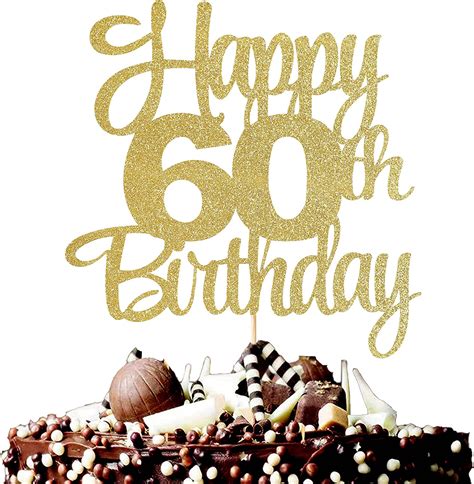 Happy 60th Birthday Cake Topper 60th Birthday Decorations
