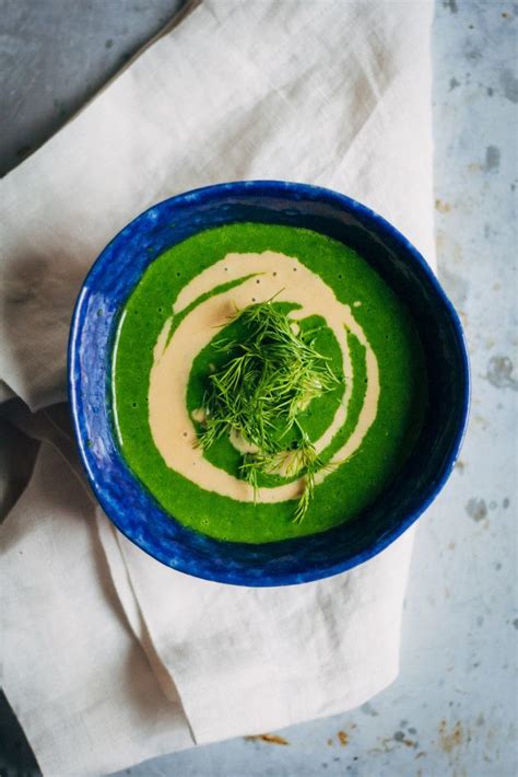 Creamy Green Spinach Soup Well And Full Vegan Recipe Vegan Soups