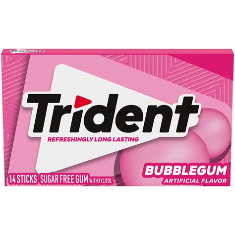 Trident Bubblegum Sugar Free Gum 14 Piece Pack