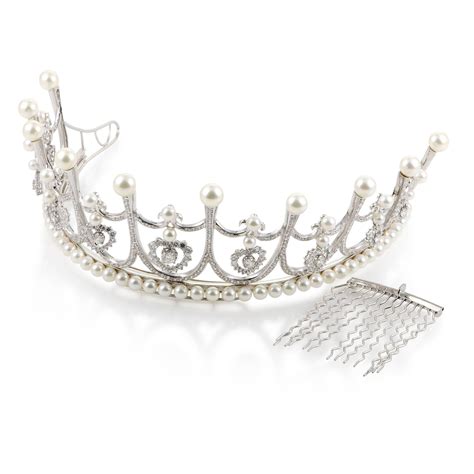 Diamond And Pearl White Gold Tiara At Stdibs