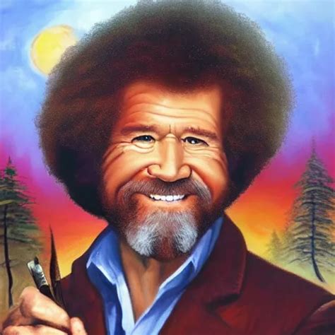 Recursive Self Similar Painting Of Bob Ross Painting Stable
