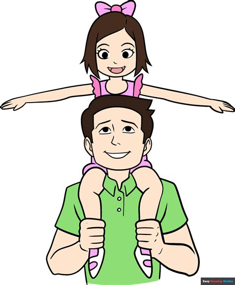 How To Draw A Father And Daughter Really Easy Drawing Tutorial