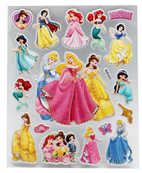 Disney Princess Making Poses D Raised Assorted Stickers Stickers Walmart Com