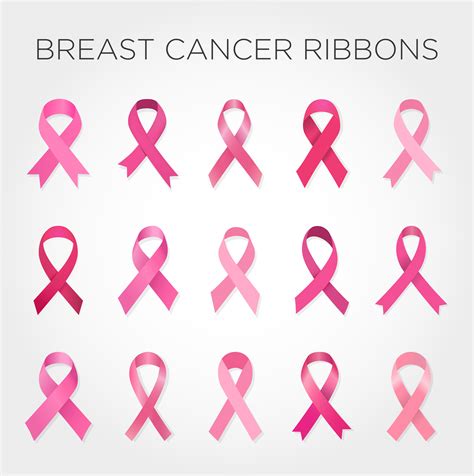 Breast Cancer Ribbons Set 335269 Vector Art At Vecteezy
