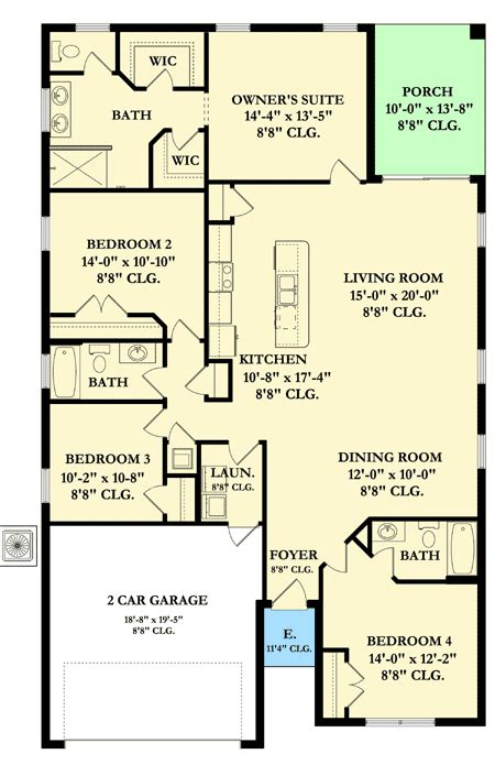 A four bedroom apartment or 4 bhk house design can provide ample space for the average family. 4 Bedroom Southern House Plan - 82056KA | Architectural ...