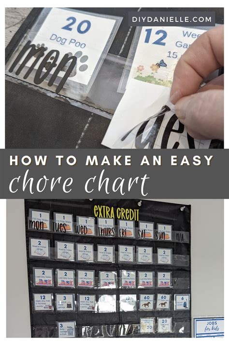 Diy Chore Chart Easy Organization Project With A Pocket Chart Diy