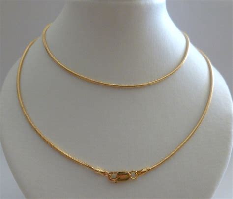 18ct 18k Gold Snake Rope Chain Necklace 750 Solid Gold Snake Etsy