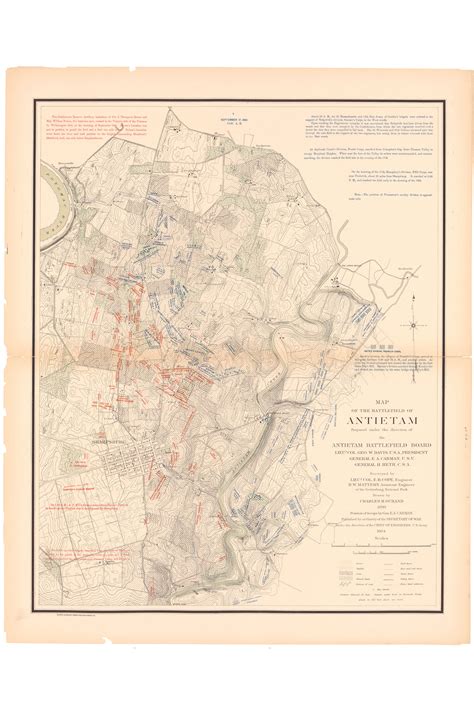 Antietam Civil War Battlefield Antique Map 1899 Ebay