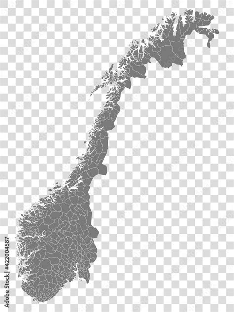 Blank Map Of Norway Municipalities Of Norway Map High Detailed Gray