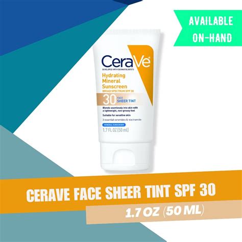 Cerave Hydrating Mineral Face Sheer Tint Spf Sunscreen Beauty
