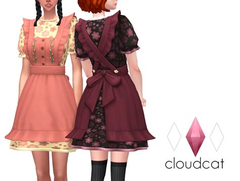 Mod The Sims Cottagecore Maid Dress For Tf Ef