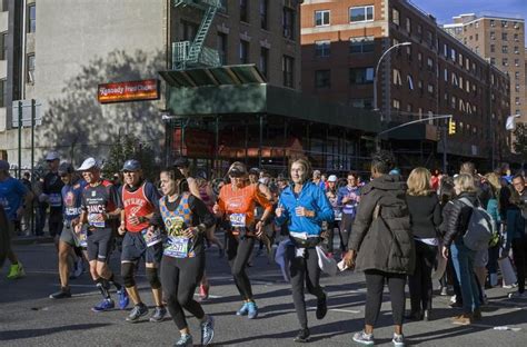 Runners In Manhattan Participate In Nyc Marathon Editorial Stock Photo