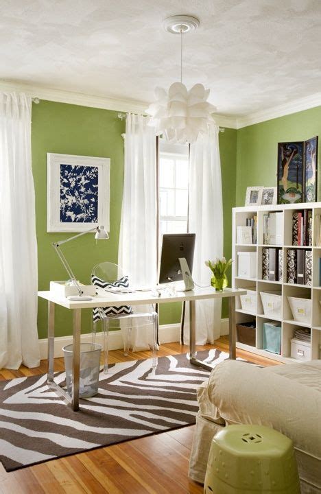 20 Home Office Design Green Walls Ideas